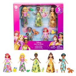 PRINCESSES DISNEY - COFFRET DE 5 PRINCESSES ET AMIS - PETITE POUPÉE